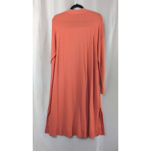 Ann Taylor Women's Open Maxi Cardigan Long Duster Soft Knit Orange Size LARGE - Picture 2 of 13